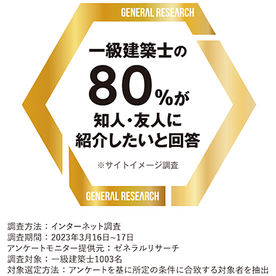 一級建築士の方々から評価をいただいています